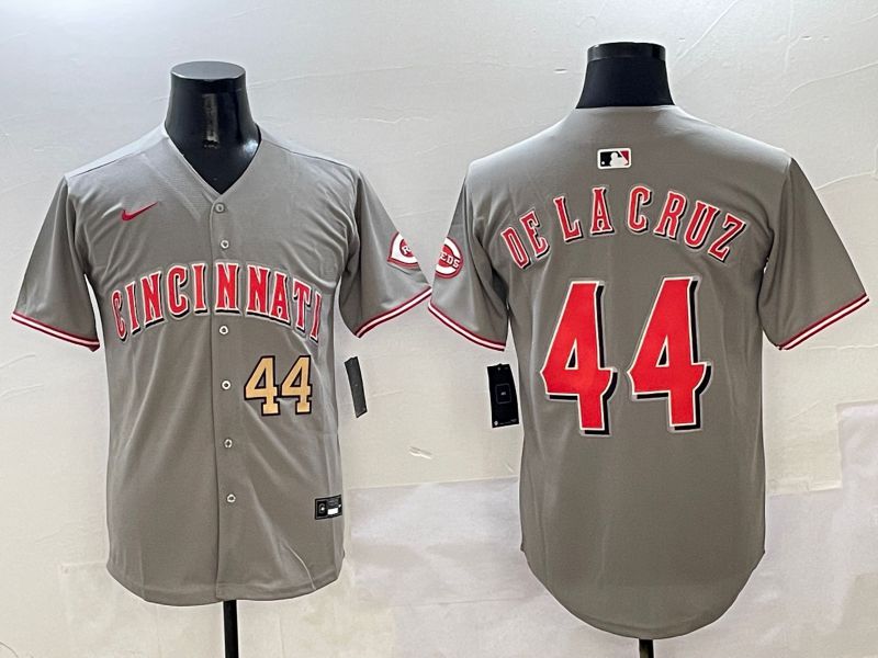 Men Cincinnati Reds #44 Delacruz Grey Game Nike 2025 MLB Jersey style 4